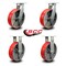 Service Caster 12 Inch Heavy Duty Red Poly on Cast Iron Wheel Caster Swivel 2 Rigid SCC, 2PK SCC-KP92S1230-PUR-RS-2-R-2 - alternate 3